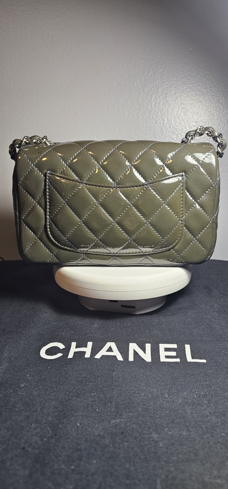 Chanel Mini Rectangular Flap Green Patent Leather… - image 2