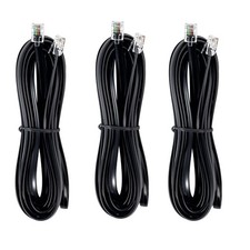 JMZLY RJ12 Cable Phone Cord 6P6C Male to Straight Wired 15FT, Black