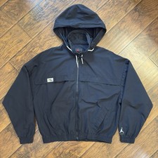 Jordan Jumpman Light Woven Jacket DA7173-010 Black Mens M Hidden Hood Flaw