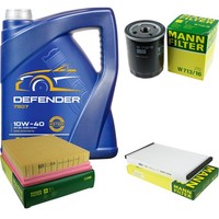 Mann Inspektionspaket 5L Mannol Defender 10W-40 FüR Fiat Multipla 1.6 100 16V