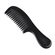 Premium Natural Black Horn Comb Wide Tooth To Reduce Frizz Breakage