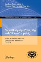 Natural Language Processing And Chinese Computing Yansong Feng