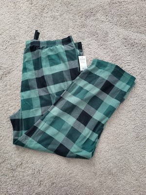 Mens NWT Lightweight Fleece Pajama Lounge Pants 3xlt Green Plaid