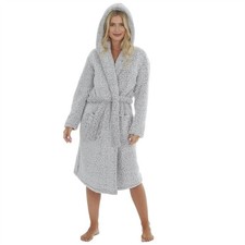 Image of Womens Dressing Gown Robe Ladies Girls Super Soft Fleece Bathrobe Size 8 - 32
