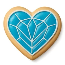 Crystal Heart Gem Cookie Cutter - 4x3.3" Premium Party Design Tool