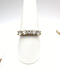 14K Yellow Gold Clear Stone Band Ring Size 9 2.9 Gr [R385] — photo 1
