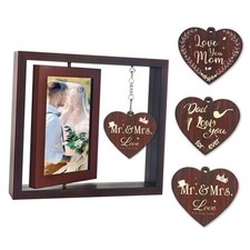 Mr and Mrs Rotating Picture Frame 4x6 Wedding Engagement Gifts for Couples