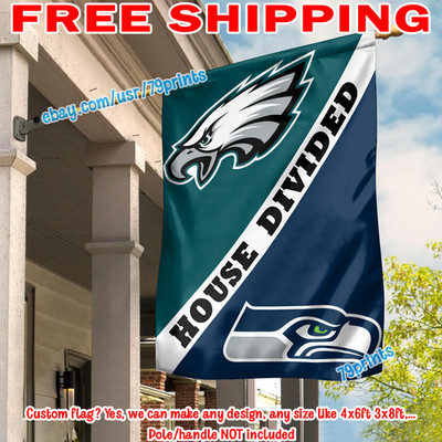 Philadelphia Eagles vs Seattle Seahawks House Divided Flag 28X40'' Banner 2026
