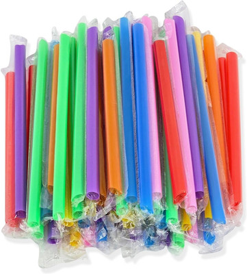 400 Pcs Multi Colors Jumbo Smoothie Straws Disposable Milkshake Straws Jumbo Tea