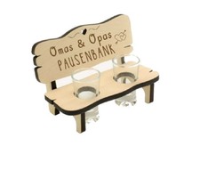 Schnapsbank inkl. 2 Schnapsgläsern Geschenk Glas Bänkle - Oma und Opa,Pausenbank