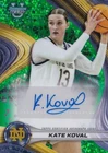 Kate Koval 2024-25 Bowman University Best Green Mini Diamond Refractor Auto /99