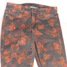 7 For All Mankind Roxanne Floral Rose Print Jeans Womens Skinny 26Wx27L Stretch