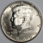 1969 D Kennedy Half Dollar Uncirculated 40% Silver