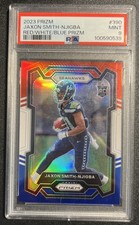 2023 Panini Prizm - Rookies Jaxon Smith-Njigba #390 Red White & Blue Prizm (RC)