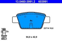 ATE Bremsbelagsatz, Scheibenbremse 13.0460-3991.2 FüR Fiat Lancia Alfa Romeo