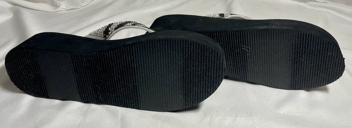 Katie ブラック　パンプス Kelly & Katie Womens Black Heel Flip Flops Sandals Rhinestones