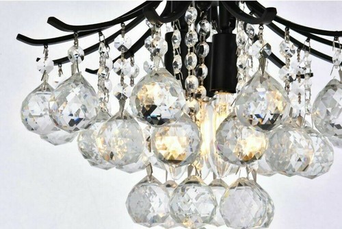 Black Crystal Flush Mount Ceiling Light Kitchen Bathroom Hallway Closet Fixture - Picture 9 of 9