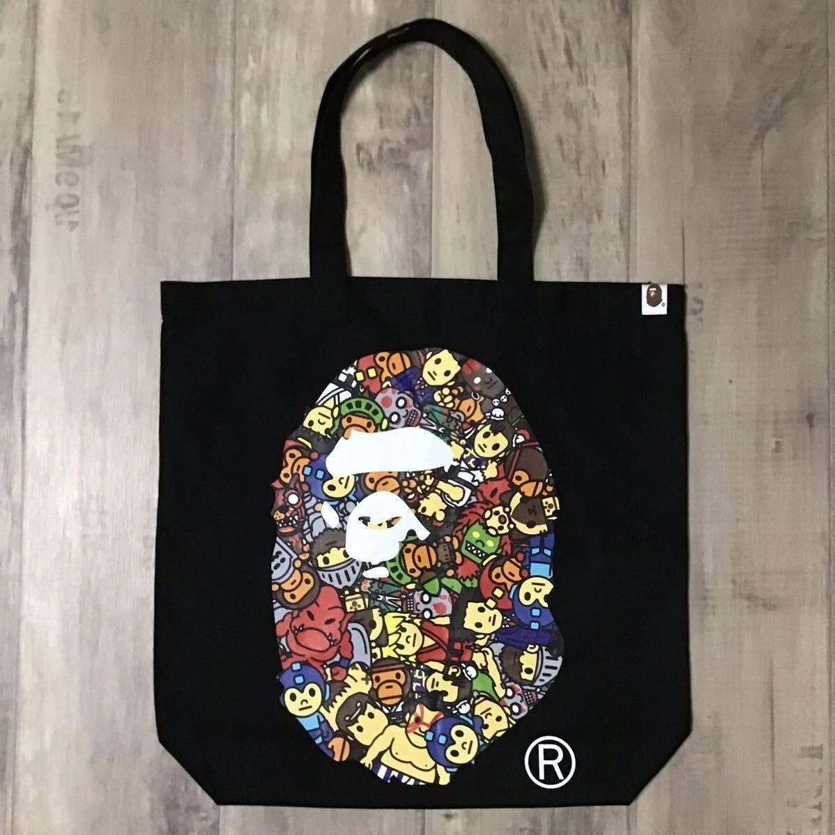 Bape tote bag black sale