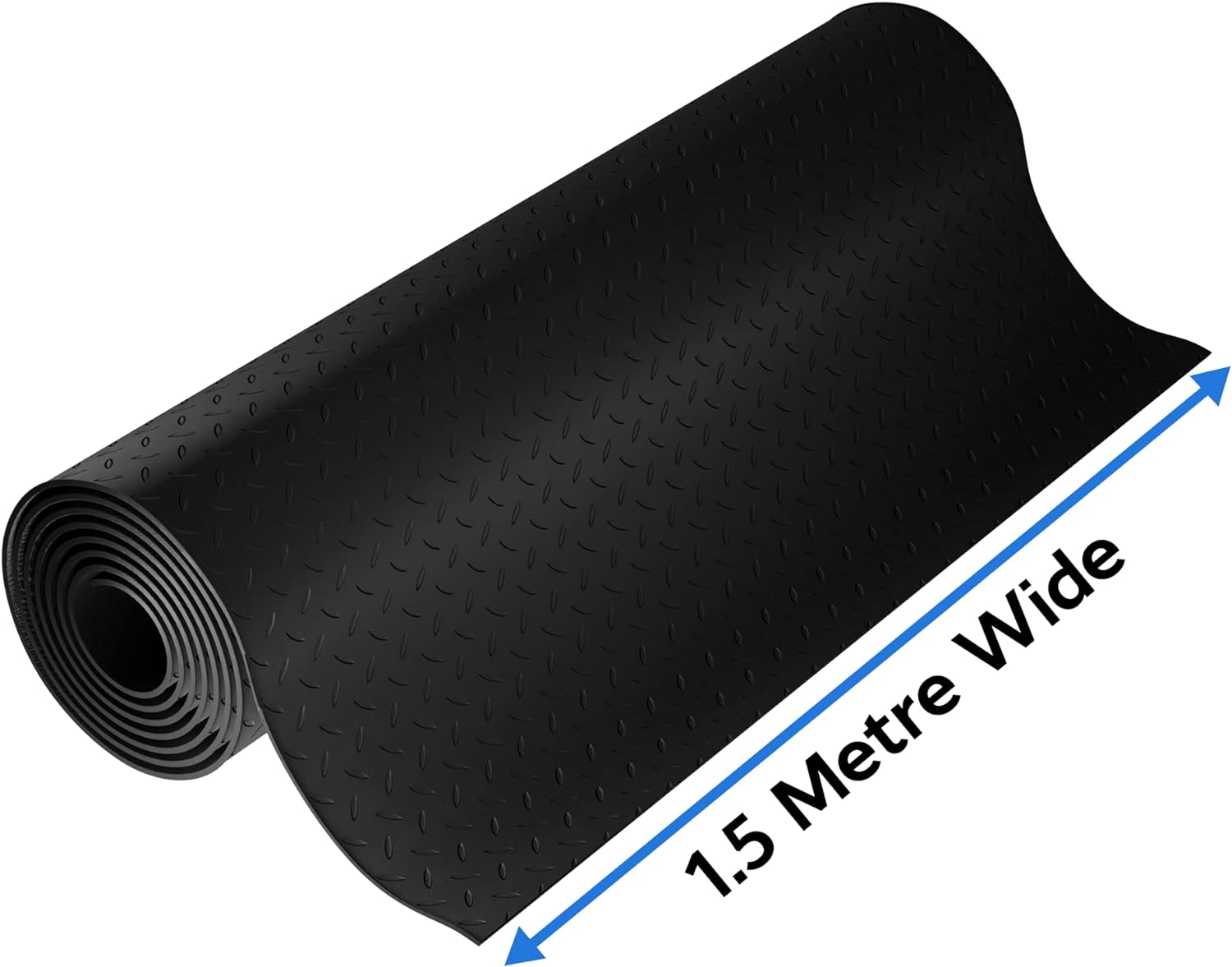 0.5m x 1.5m Checker Plate Rubber AntiSlip Garage Matting Flooring Roll