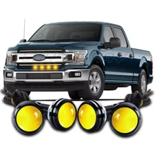 4xFront Grille Bumper Grill Hood Amber LED Lights For FORD F 250  F750 2017-2023