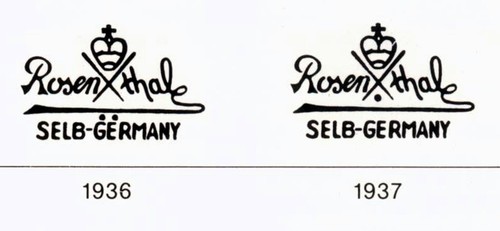 4 ROSENTHAL Porzellan Teller WINIFRED Paradiesvogel an Blumen je 2 x 1936 + 1937 - Bild 5 von 6