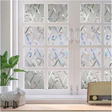 3D Bamboo Static Cling Window Stickers No Glue Frosted Glass Vinyl Opaque Room