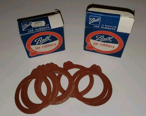 VTG Ball Split Tab Canning Jar Rubbers~2 boxes~24 Sealing Rings~New Old Stock