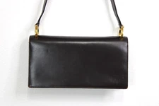 Salvatore Ferragamo Handbag Purse Brown Leather Gold LOGO Sholder Bag DD 21 8293