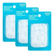 Clear Polyband Elastic Hair Tie Secure Hold Poly Band 1200 Count Total