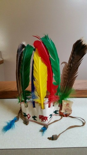 VINTAGE CHEROKEE QUELLA KINDER INDISCHER KOPFSCHMUCK AUTHENTISCH - Bild 6 von 6