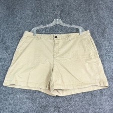 A New Day shorts women's 18 stretch beige 5"chinos inseam cotton poly