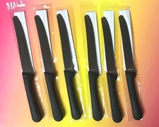 🔥 6 pcs Steak Knife: Walco Stainless Steel Round Tip Knifes, Blade 4-5/8",12cm 