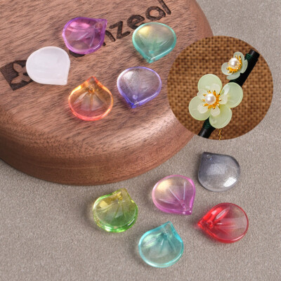 20pcs 15x13mm Colorful Petal Crystal Glass Loose Top Drilled Pendants Beads