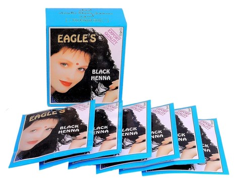 EAGLE'S Poudre de Henné Noir pour Cheveux, 6 Sachets x 10 g Chacun, Naturel, Noir Riche - Photo 4/5