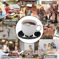 Premium Set of 6 Cowhide Drink Coasters: Genuine Leather, Absorbent