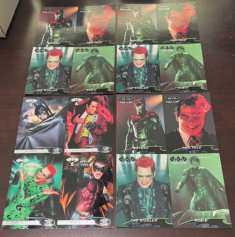 (4) 1995 Fleer Ultra BATMAN FOREVER Movie 4 Card Uncut Promotional Sheet *MINT*