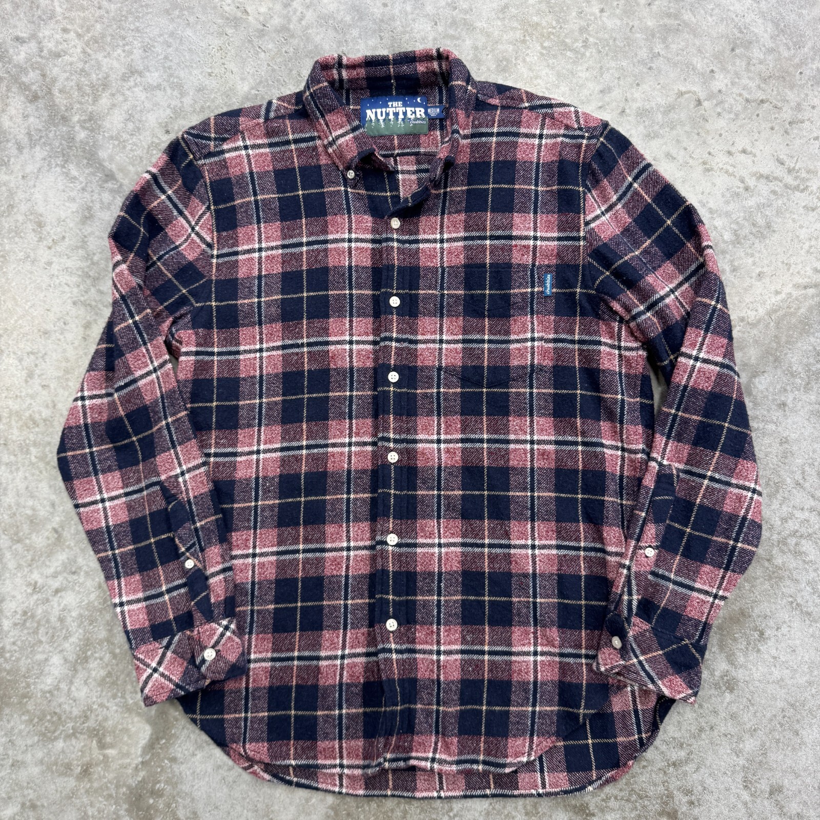 Chubbies shirt mens medium Flannel plaid The nutter button outdoors preppy