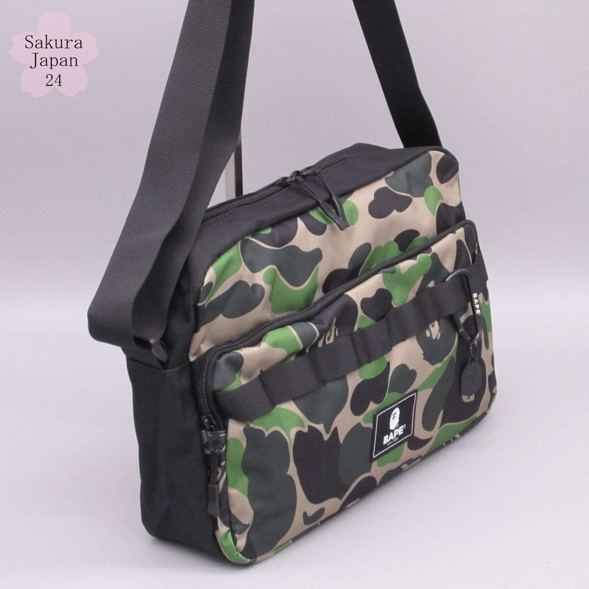 BAPE A Bathing Ape Shoulder Bag Camo Green 2021 AW & Black BAPE A Bathing Ape Shoulder Bag Camo Green 2021 AW & Black