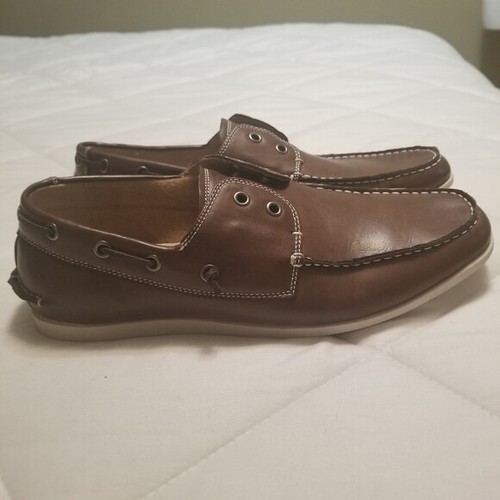 Steve Madden Brown Loafer Boat Shoe Mens Slip On Size 9 - Picture 3 of 7