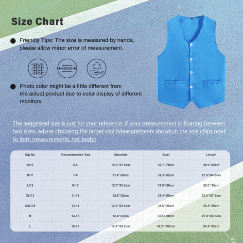 Unisex Kid Volunteer Activity Vest Button Up Waistcoat Uniform Sleeveless Jacket - Picture 107 of 119