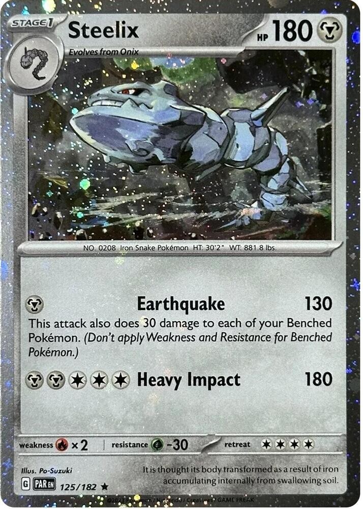 Steelix - 125/182 - Pokemon Paradox Rift Cosmos Holo Rare Card NM