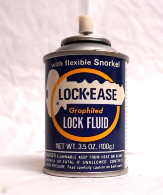 Vintage Lock-Ease Graphited Lock Fluid spray can 3.5ozs American Grease Stick Co