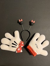 Walt Disney World Minnie Mouse Headband Plush Gloves Adult -Halloween Costume
