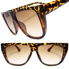 Classic Retro Hip Hop Rapper Style 80s 90s Sunglasses Large Brown Tortoise Frame