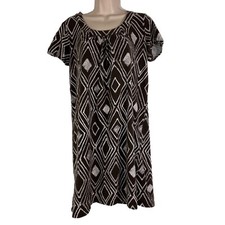 Jones New York Sport Shift Dress Womens Large Short Sleeve Scoop Neck Above Knee