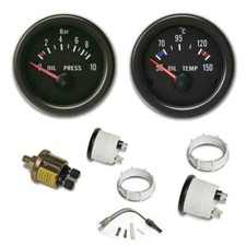 JOM Zusatz Instrument Öldruckanzeige Öldruck + Öltemperatur Anzeige schwarz 52mm