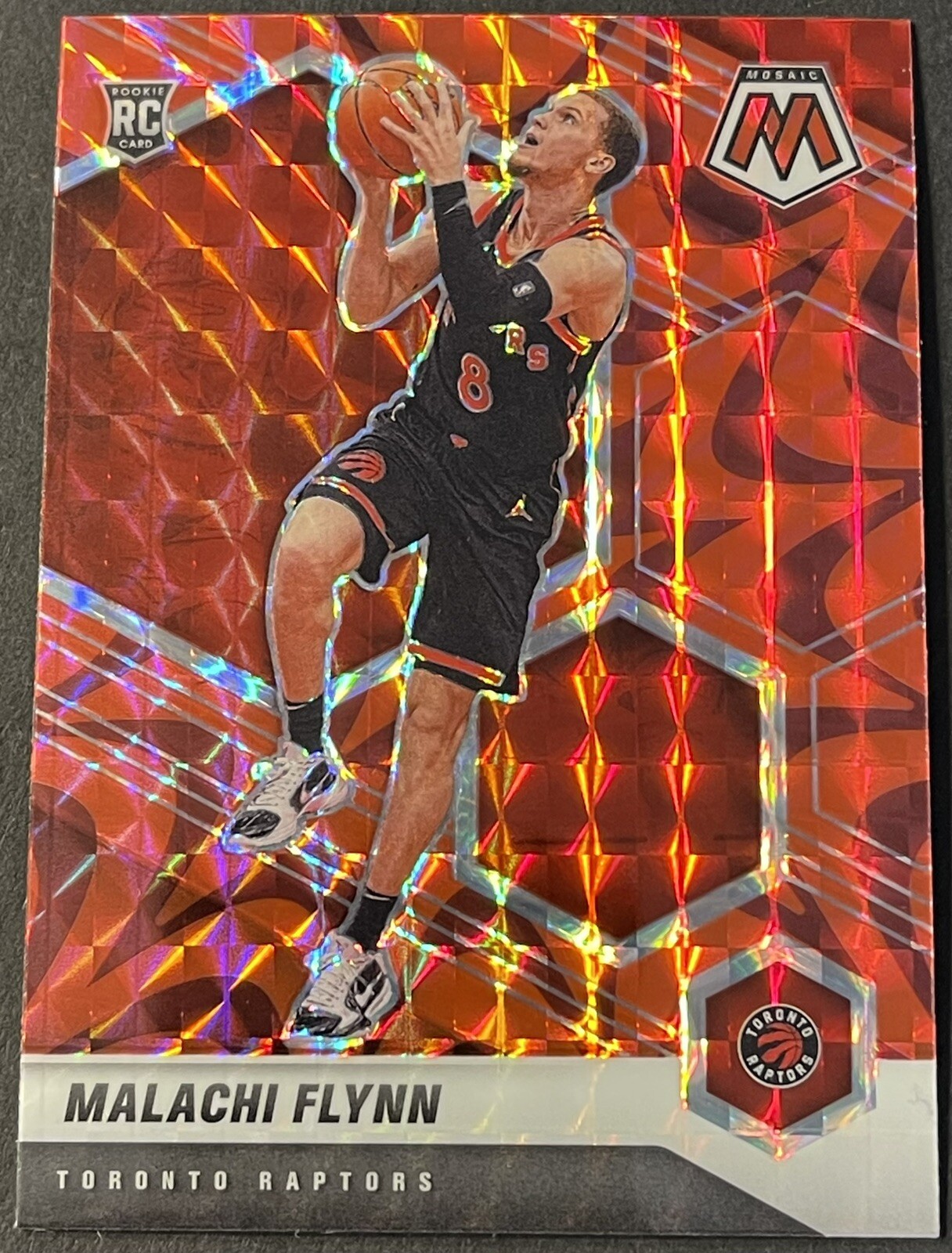 2020-21 Panini Mosaic #236 Malachi Flynn Mosaic Red