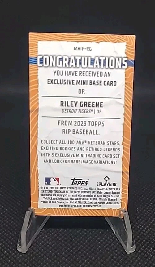 2023 Topps Rip - Mini Black #MRIP-RG Riley Greene /50 (RC) - Image 2 of 4