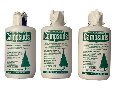 Save! Lot Of 3 Sierra Dawn CAMPSUDS Camping Soap 4oz Concentrated Biodegradable