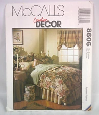 McCalls Sewing Pattern Creative Decor Bedroom Essentials Sewing 8606 Uncut
